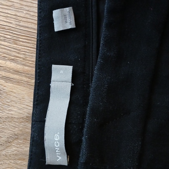 Vince Black Trousers Faux Leather Racing Side Stripe Tuxedo Size 12 - Picture 4 of 7